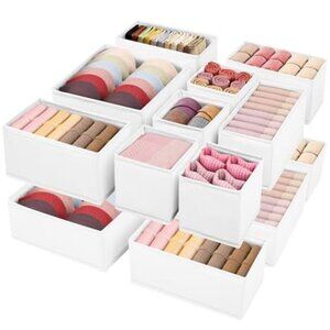 Drawer Organizer 16 Pack Fabric Clothing Storage Dividers Underwear Bras Socks